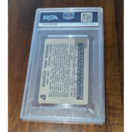 1952-53 Parkhurst # 1 Maurice Richard  PSA 1