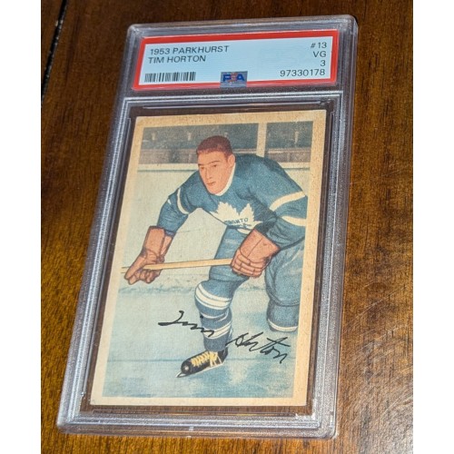 1953-54 Parkhurst # 13 Tim Horton  PSA 3